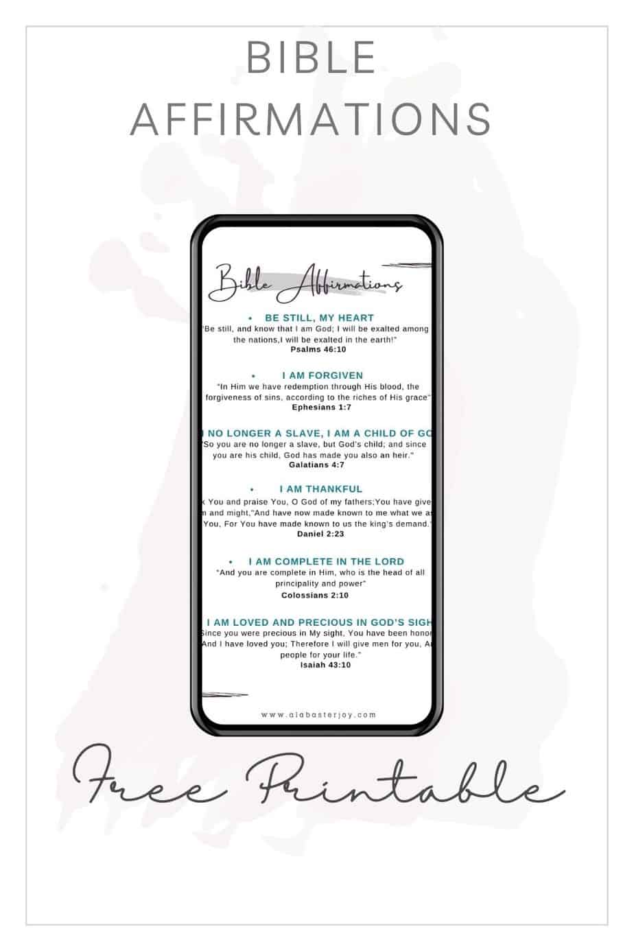 Bible Affirmations – Free Printable